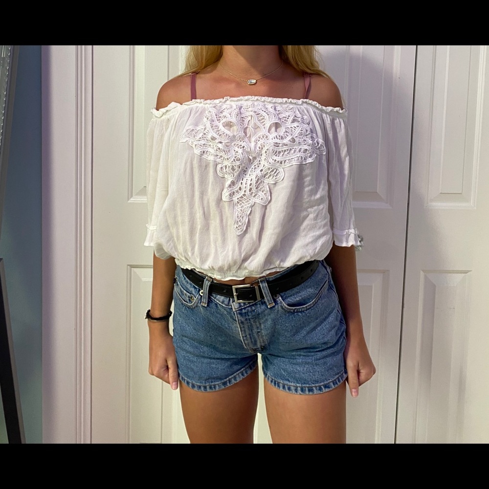 White off the shoulder blouse